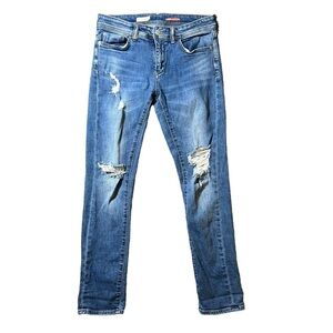 Pilcro Slim Boyfriend Crop distressed jeans size 25